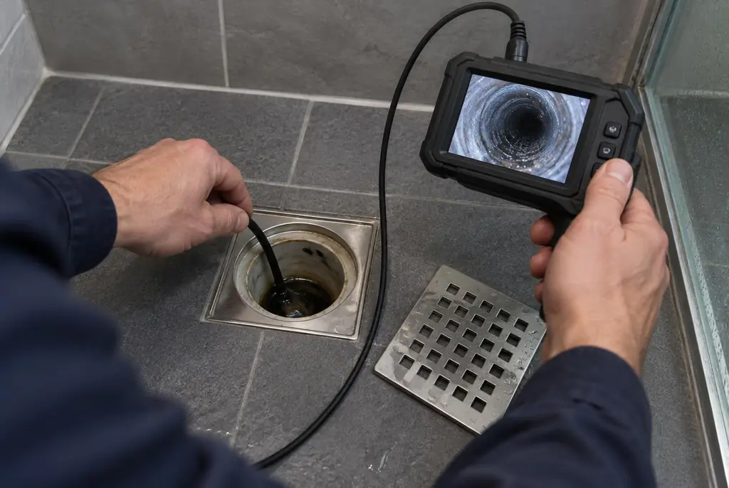 Lekdetectie Zeist – endoscoop-inspectie in een douchegoot