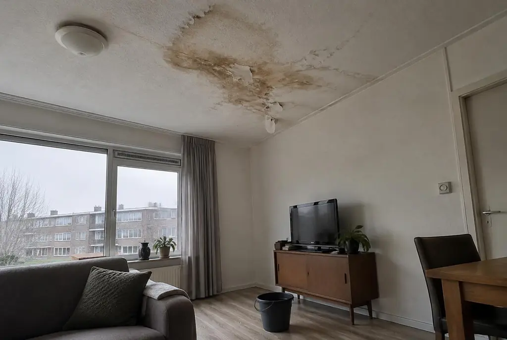 Lekdetectie Zeist – vochtplek op het plafond onder een badkamer